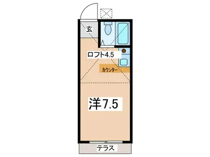 パレスタカラ(ワンルーム/1階)の間取り写真