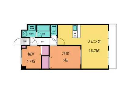 VIVO菅井II番館(1SLDK/1階)の間取り写真