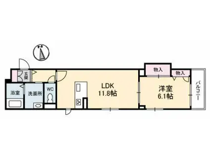 CLAN東雲(1LDK/3階)の間取り写真