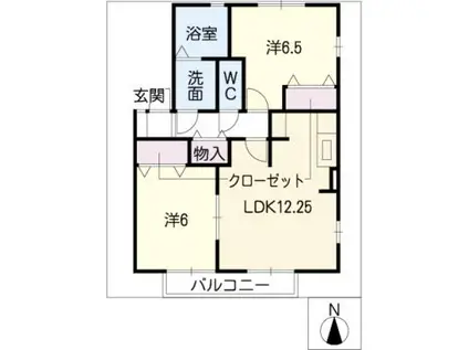 レジデンス黒沢台(2LDK/1階)の間取り写真