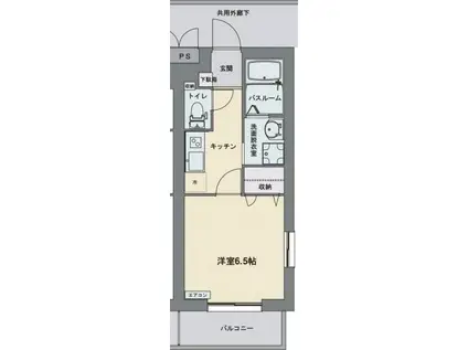 ファーストパーシモン(1K/4階)の間取り写真