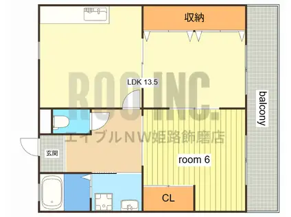 レジデンス香呂(1LDK/1階)の間取り写真