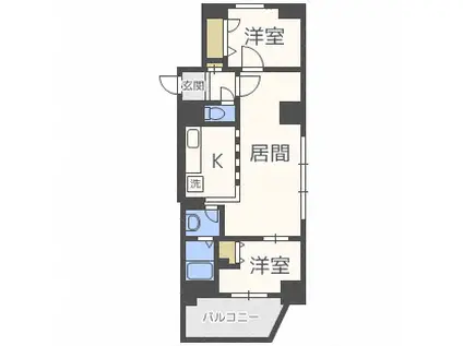 ビッグパレス中島公園(2LDK/7階)の間取り写真