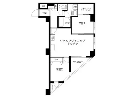 メナー代田(2LDK/5階)の間取り写真