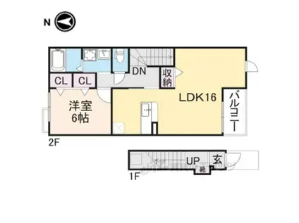セブンリッチ(1LDK/2階)の間取り写真