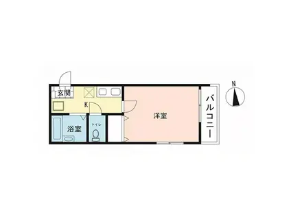 フローラ六角橋(1K/2階)の間取り写真