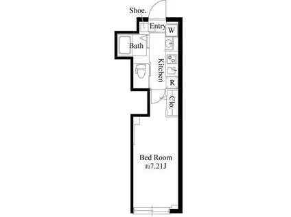 グランパセオ大岡山(1K/B1階)の間取り写真