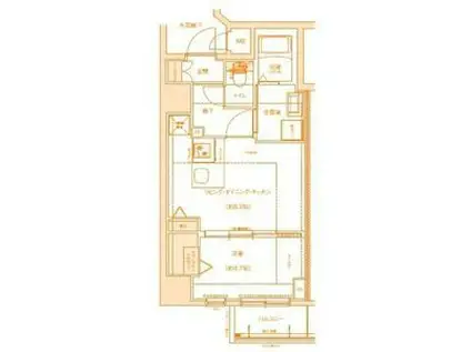 ディーシーガーデン京都西(1LDK/2階)の間取り写真