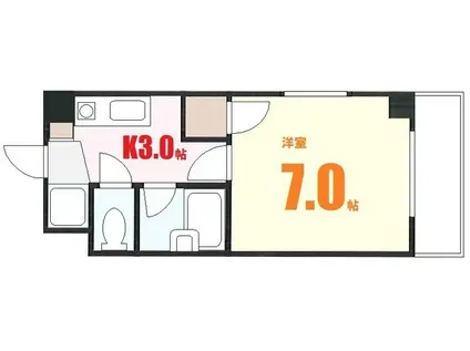 プーテゥジュール5番街(1K/3階)の間取り写真