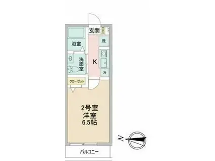 リガーレ(1K/2階)の間取り写真