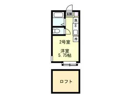 アクシアコートキシヤ(ワンルーム/2階)の間取り写真