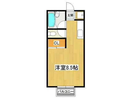パークサイド梅園AC(ワンルーム/2階)の間取り写真