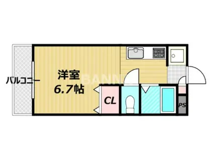 セレニテ東山(1K/1階)の間取り写真