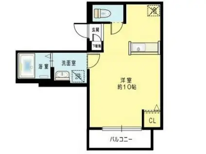 ラルーチェ(ワンルーム/3階)の間取り写真