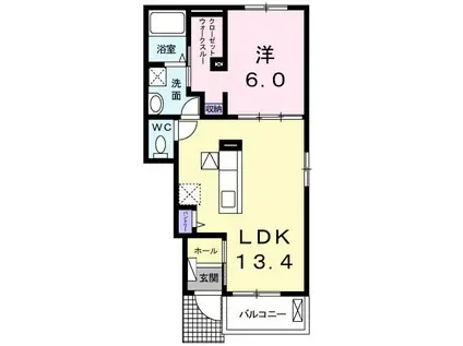 TAKASAKITOTTOSV(1LDK/1階)の間取り写真