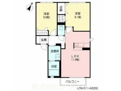 JSイン(2LDK/2階)の間取り写真