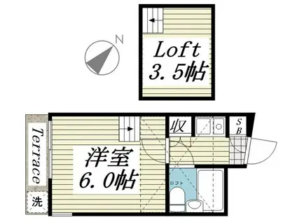 ジュネパレス新松戸第12(1K/1階)の間取り写真