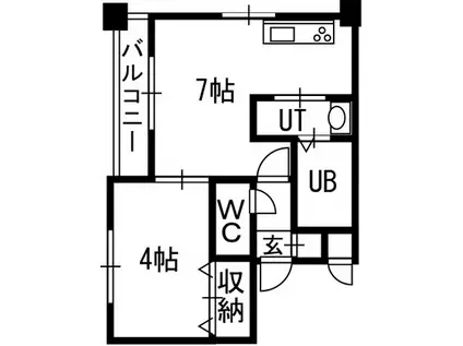 クラッセ北大通II(1DK/7階)の間取り写真
