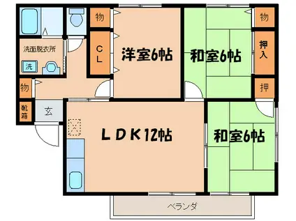 J-HOUSE(3LDK/1階)の間取り写真