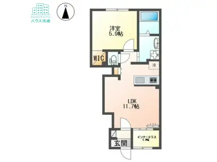 諫早市真崎町アパート(1LDK/1階)の間取り写真