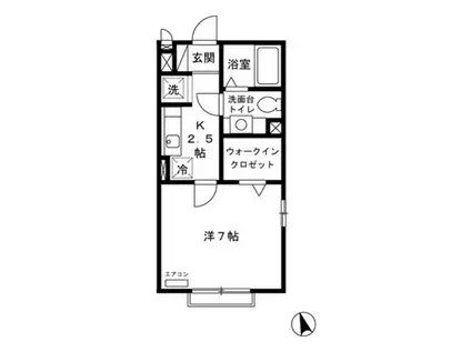 クレール四季彩の丘参番館(1K/1階)の間取り写真