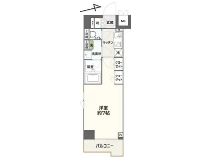 ルーブル大島弐番館(1K/1階)の間取り写真