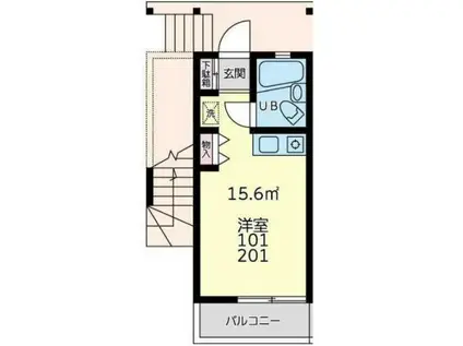 グランジャ横浜(ワンルーム/2階)の間取り写真