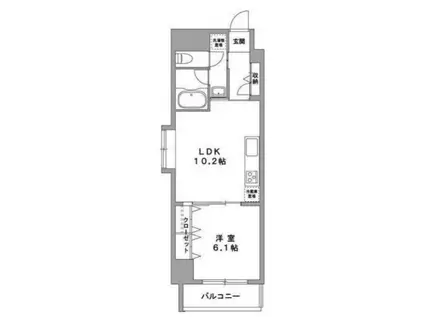 グランデュールII関内(1LDK/10階)の間取り写真