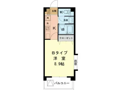 シャインコート(1K/3階)の間取り写真