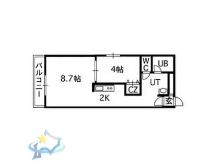 FOREVER6・7(1LDK/3階)の間取り写真