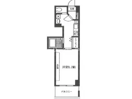 アバンサール湘南(1K/4階)の間取り写真