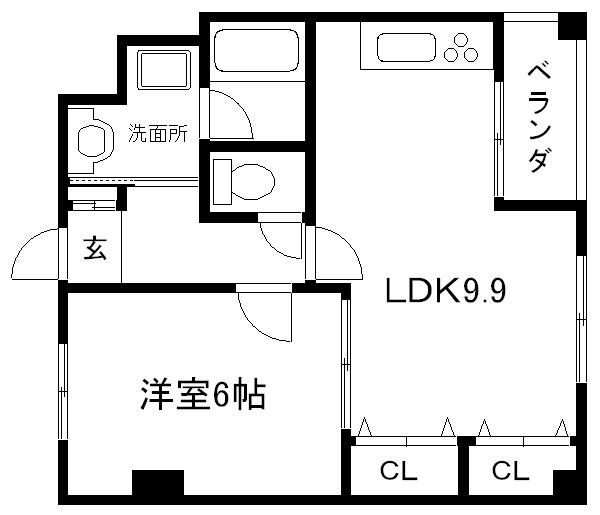 リエス西院(1LDK/5階)の間取り写真