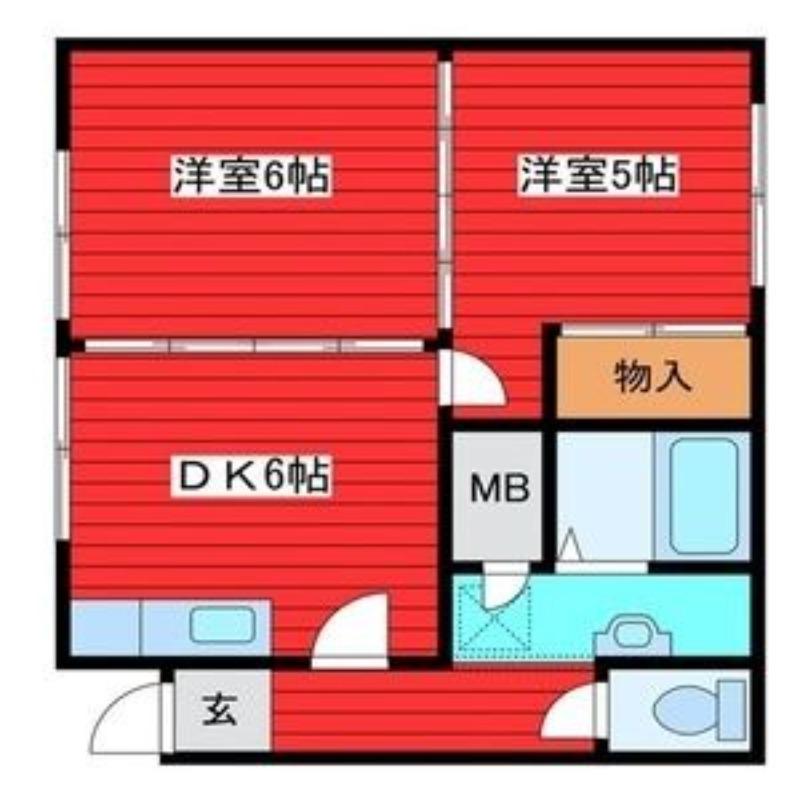 井内ハイデンス(2DK/2階)の間取り写真