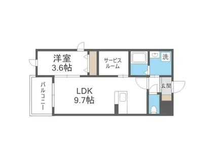 LIFEFIELD伊都(1SLDK/4階)の間取り写真