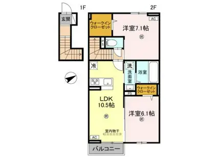 D-ROOMイグ(2LDK/2階)の間取り写真