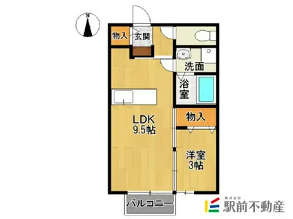 ヴィヴレ(1LDK/1階)の間取り写真