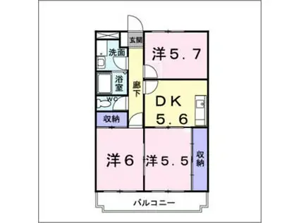 えるどらーど(3DK/1階)の間取り写真