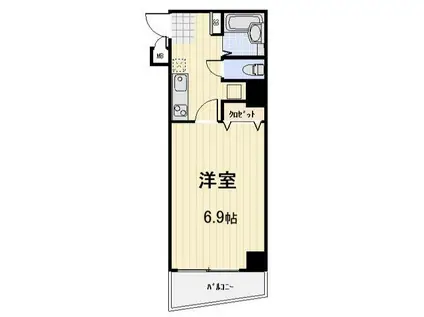 ウィルドゥ横浜南(1K/4階)の間取り写真