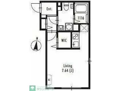 GRAN PASEO 中野新橋(ワンルーム/2階)の間取り写真