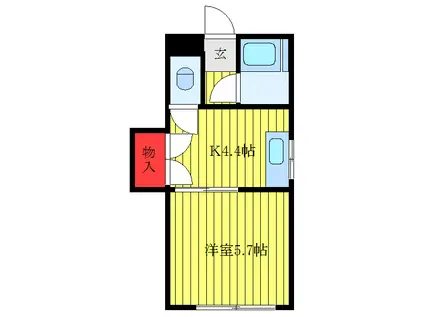 フラワーコーポ(1K/2階)の間取り写真