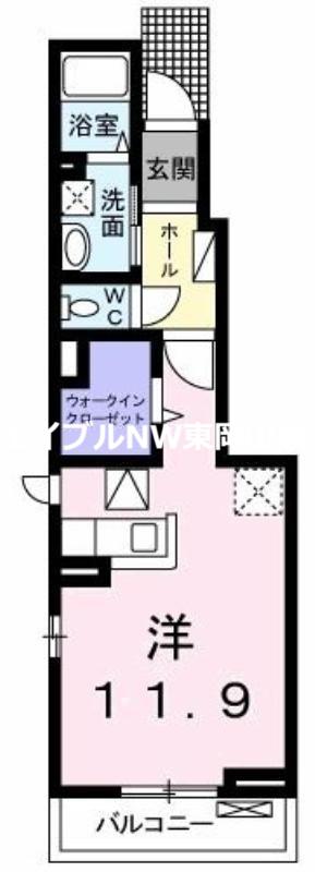 和・メゾンK(ワンルーム/1階)の間取り写真