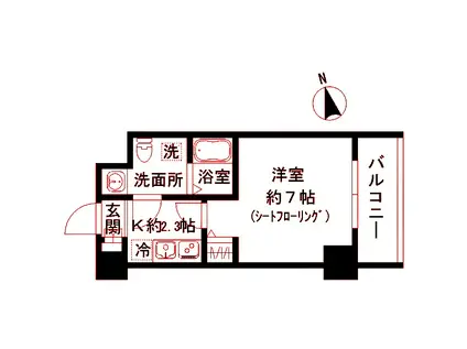 N-STAGE金沢文庫II(1K/5階)の間取り写真