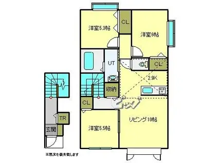 ルタンI(3LDK/2階)の間取り写真