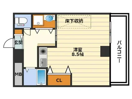 88堂島ウイング(ワンルーム/4階)の間取り写真