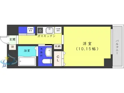 TEADA北4条(1K/2階)の間取り写真