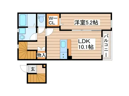 プランドール長町(1LDK/2階)の間取り写真