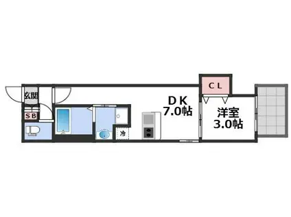 ハーモニーテラス杭全II(1DK/1階)の間取り写真