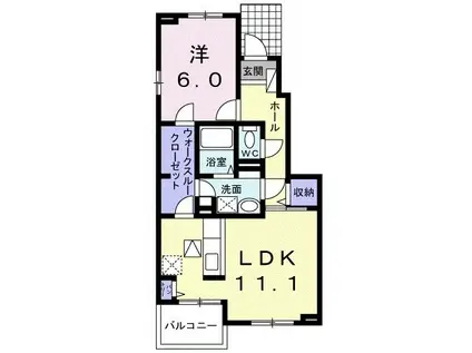 ベルグレイス(1LDK/1階)の間取り写真