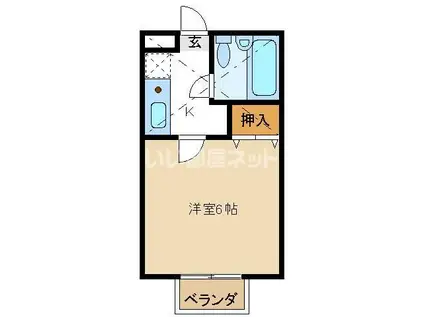 深谷壱番館(1K/2階)の間取り写真