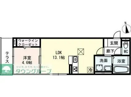 D-ROOM名駅D棟(1LDK/3階)の間取り写真